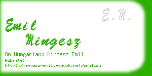 emil mingesz business card